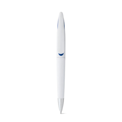 TOUCAN promotional pen in blue (detail view) with custom logo branding