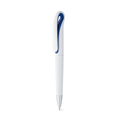 TOUCAN promotional pen in blue (detail view) with custom logo branding