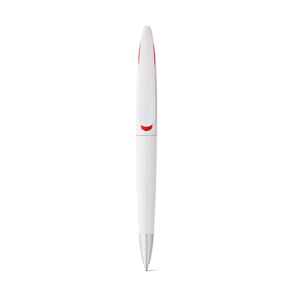 TOUCAN promotional pen in red (detail view) with custom logo branding