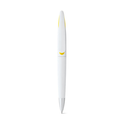 TOUCAN promotional pen in yellow (detail view) with custom logo branding