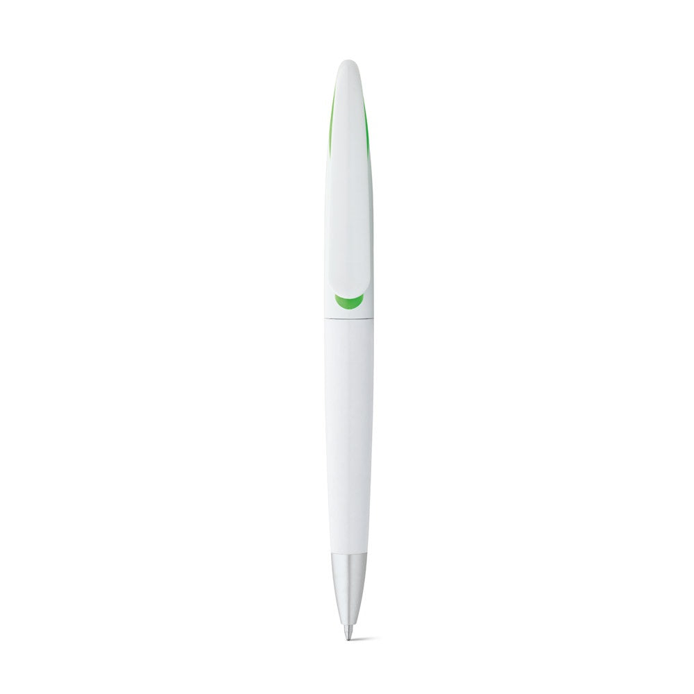 TOUCAN promotional pen in light green (detail view) with custom logo branding