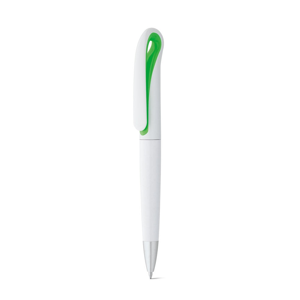 TOUCAN promotional pen in light green (detail view) with custom logo branding