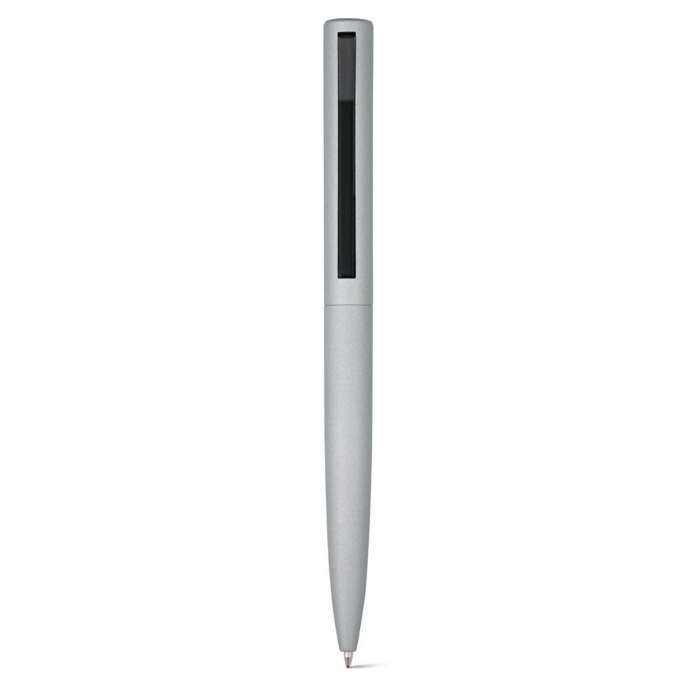 CONVEX promotional pen in satin silver (detail view) with custom logo branding