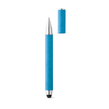 PAPYRUS promotional pen in light blue (detail view) with custom logo branding