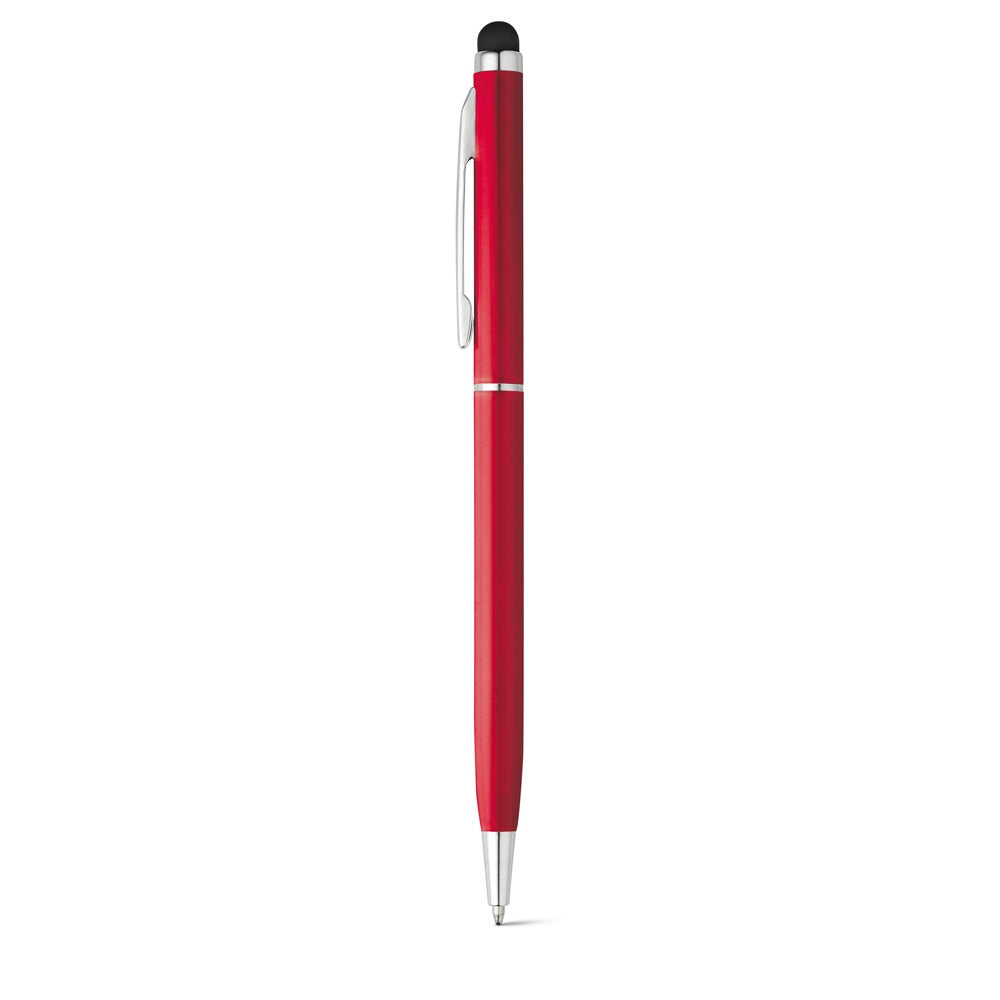 ZOE promotional pen in red with custom logo branding
