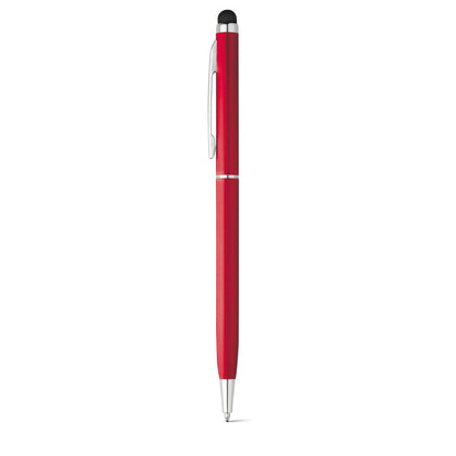 ZOE promotional pen in red with custom logo branding