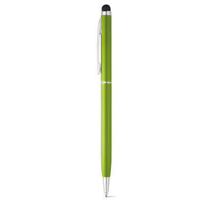 ZOE promotional pen in light green with custom logo branding