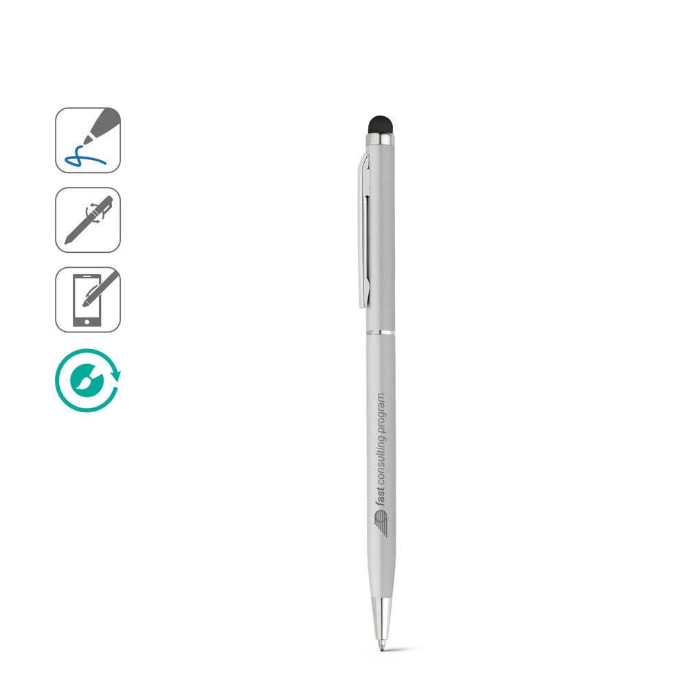 ZOE promotional pen (complete set view) with custom logo branding