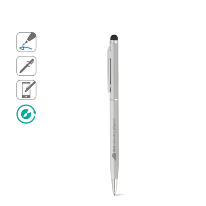 ZOE promotional pen (complete set view) with custom logo branding