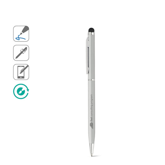 ZOE promotional pen (complete set view) with custom logo branding
