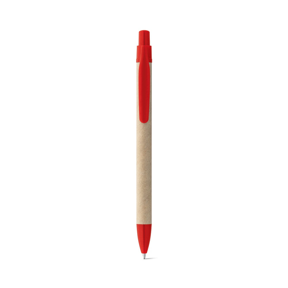 REMI promotional pen in red (detail view) with custom logo branding