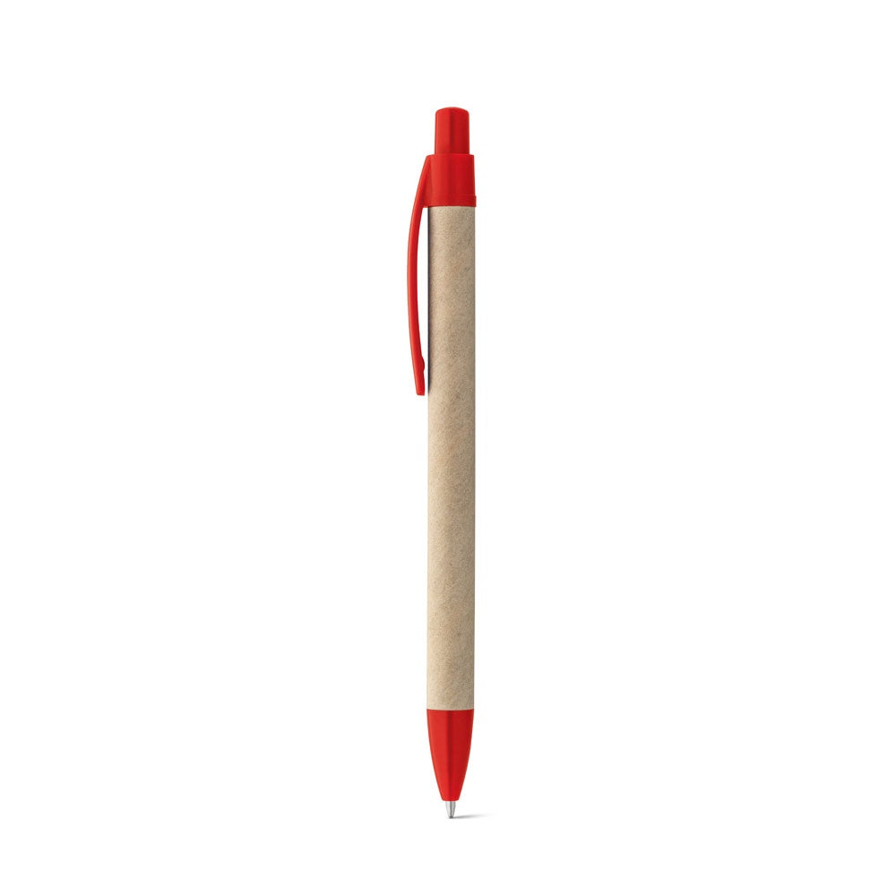 REMI promotional pen in red with custom logo branding