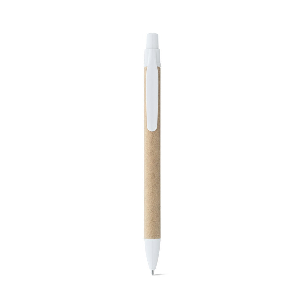 REMI promotional pen in white (detail view) with custom logo branding