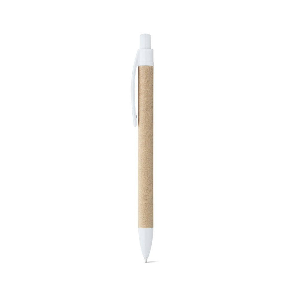REMI promotional pen in white with custom logo branding