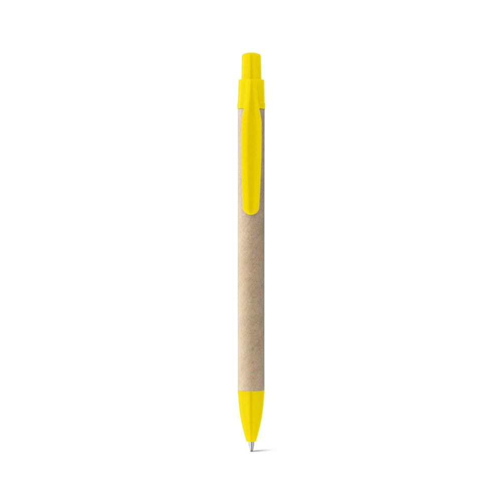 REMI promotional pen in yellow (detail view) with custom logo branding