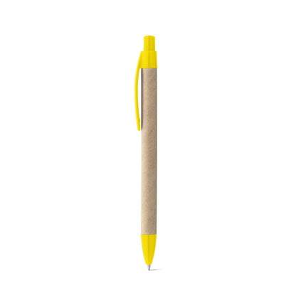 REMI promotional pen in yellow with custom logo branding