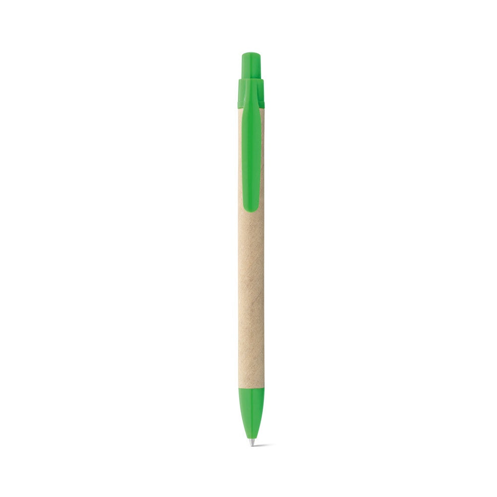 REMI promotional pen in green (detail view) with custom logo branding