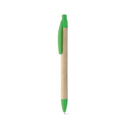 REMI promotional pen in green (detail view) with custom logo branding