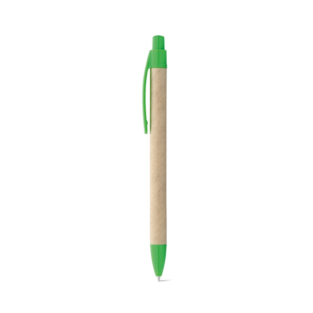 REMI promotional pen in green with custom logo branding