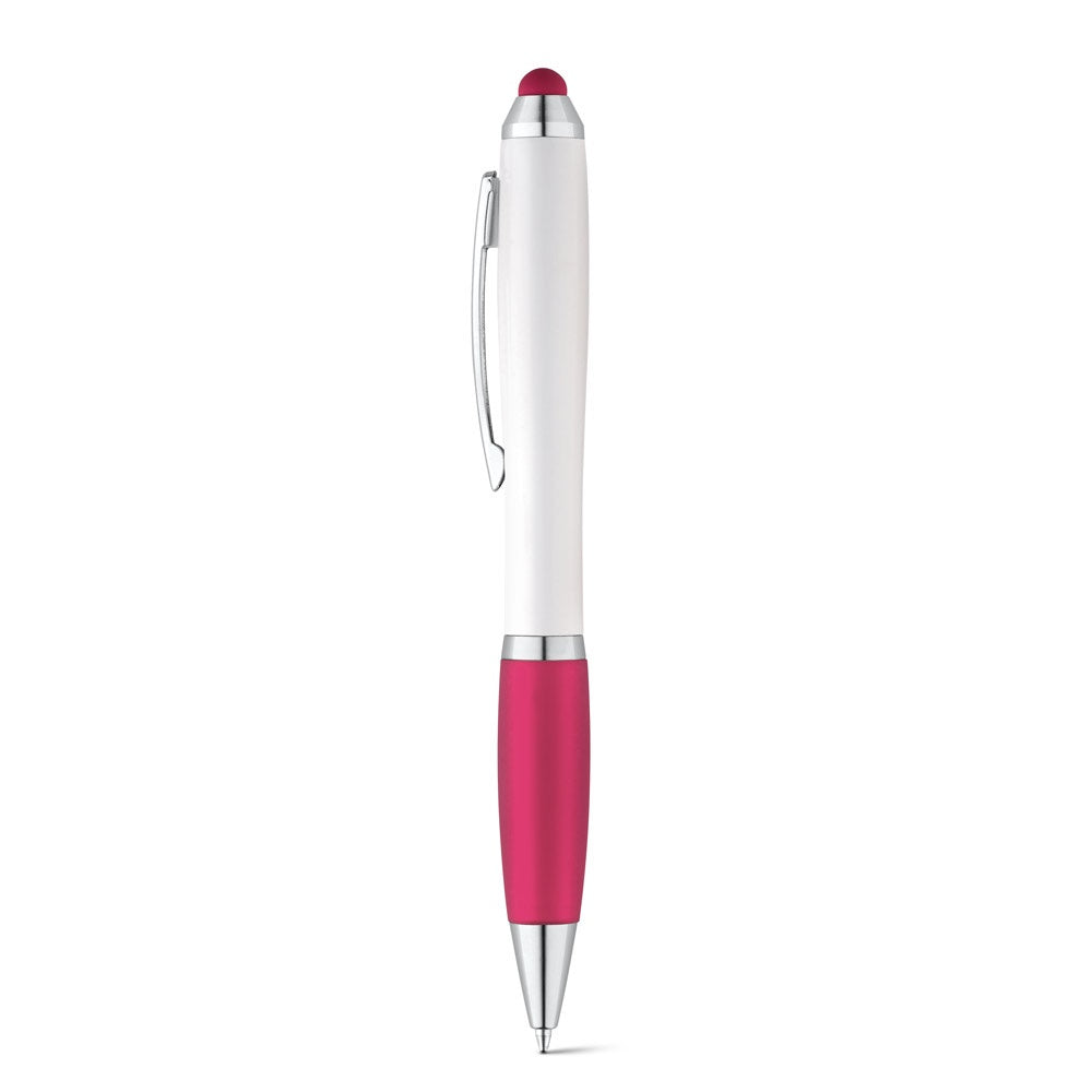 SANS promotional pen in pink with custom logo branding