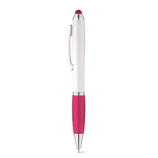 SANS promotional pen in pink with custom logo branding