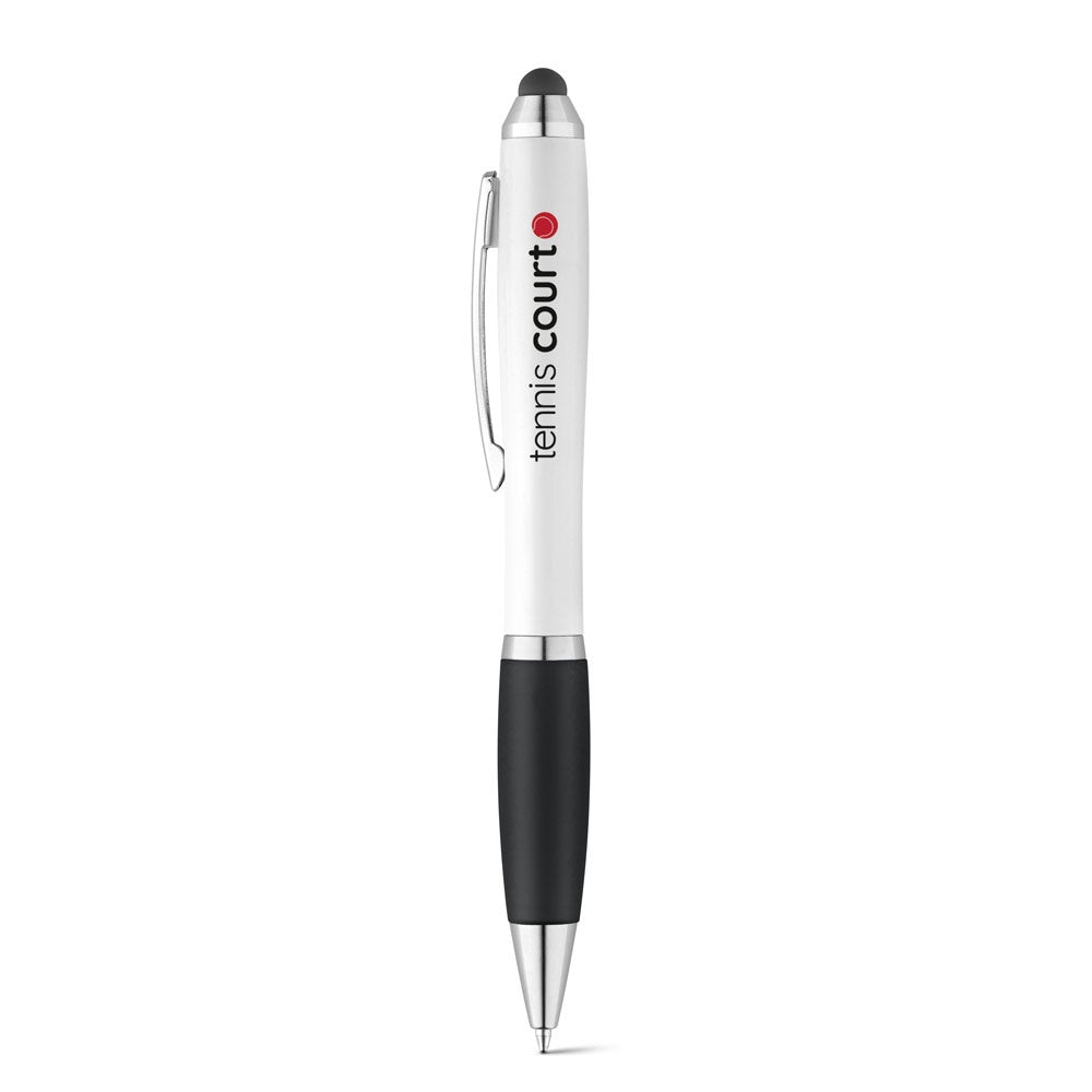 SANS promotional pen in black with custom logo branding