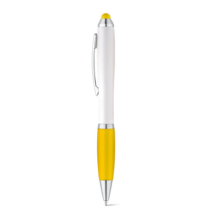 SANS promotional pen in yellow with custom logo branding