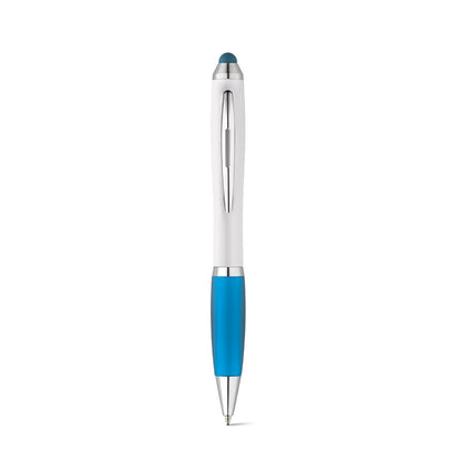 SANS promotional pen in light blue (detail view) with custom logo branding