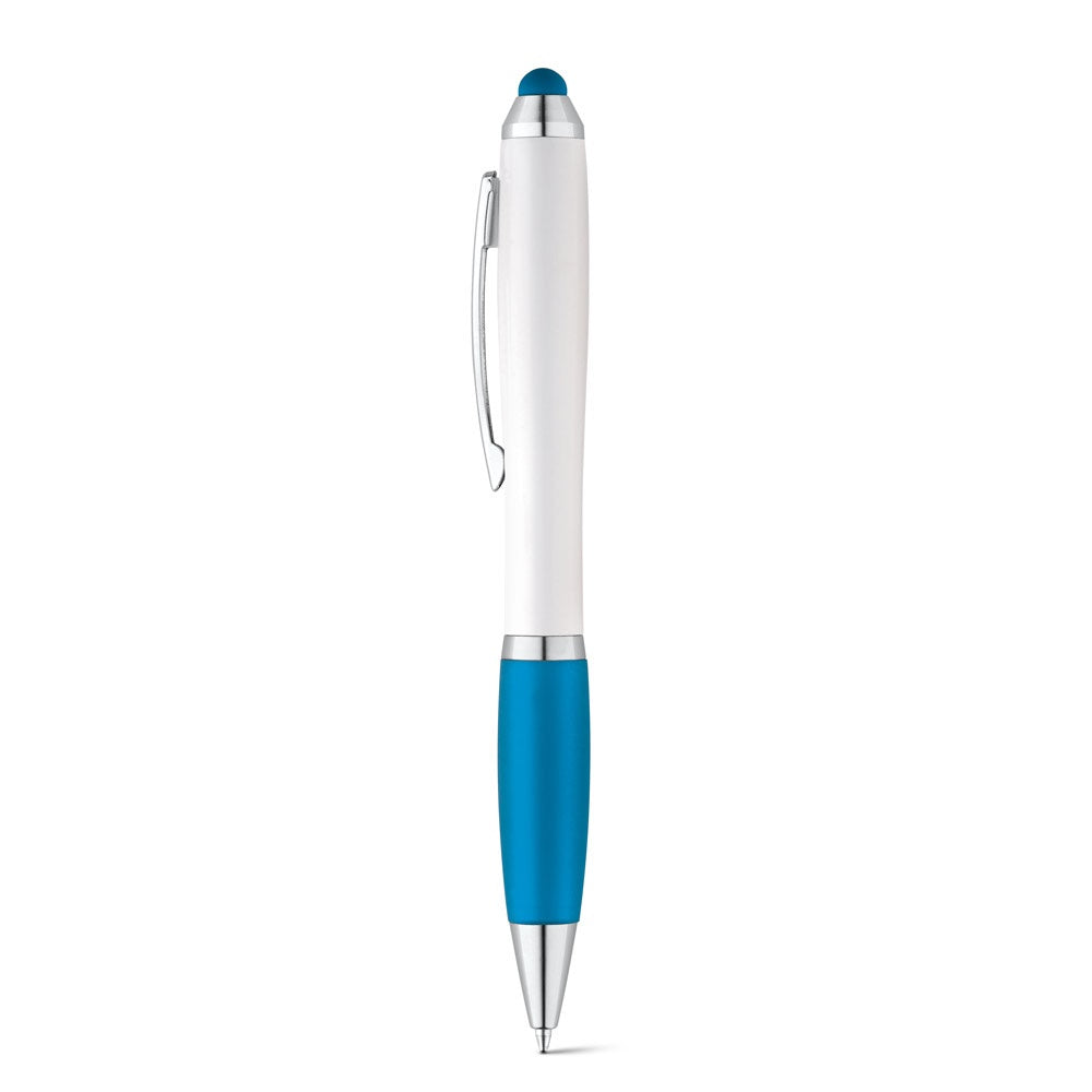 SANS promotional pen in light blue with custom logo branding