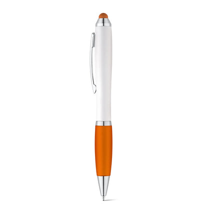 SANS promotional pen in orange with custom logo branding