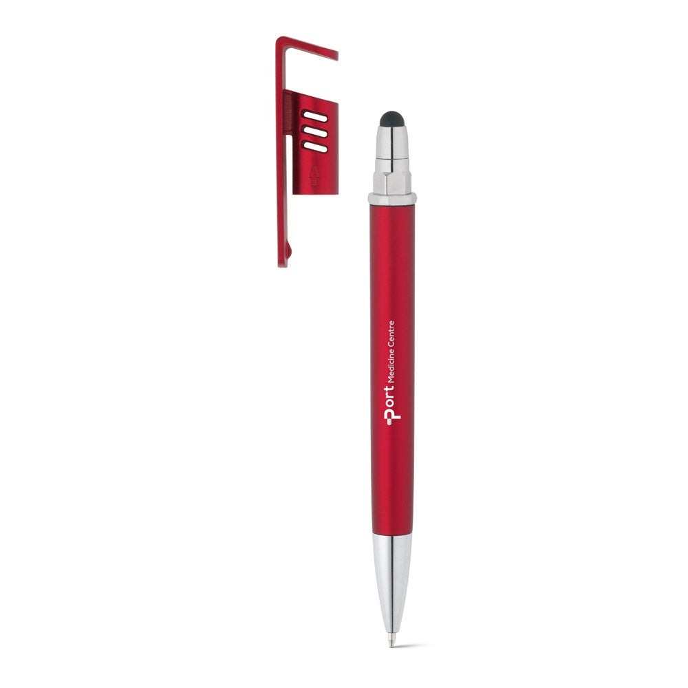 TECNA promotional pen in red with custom logo branding