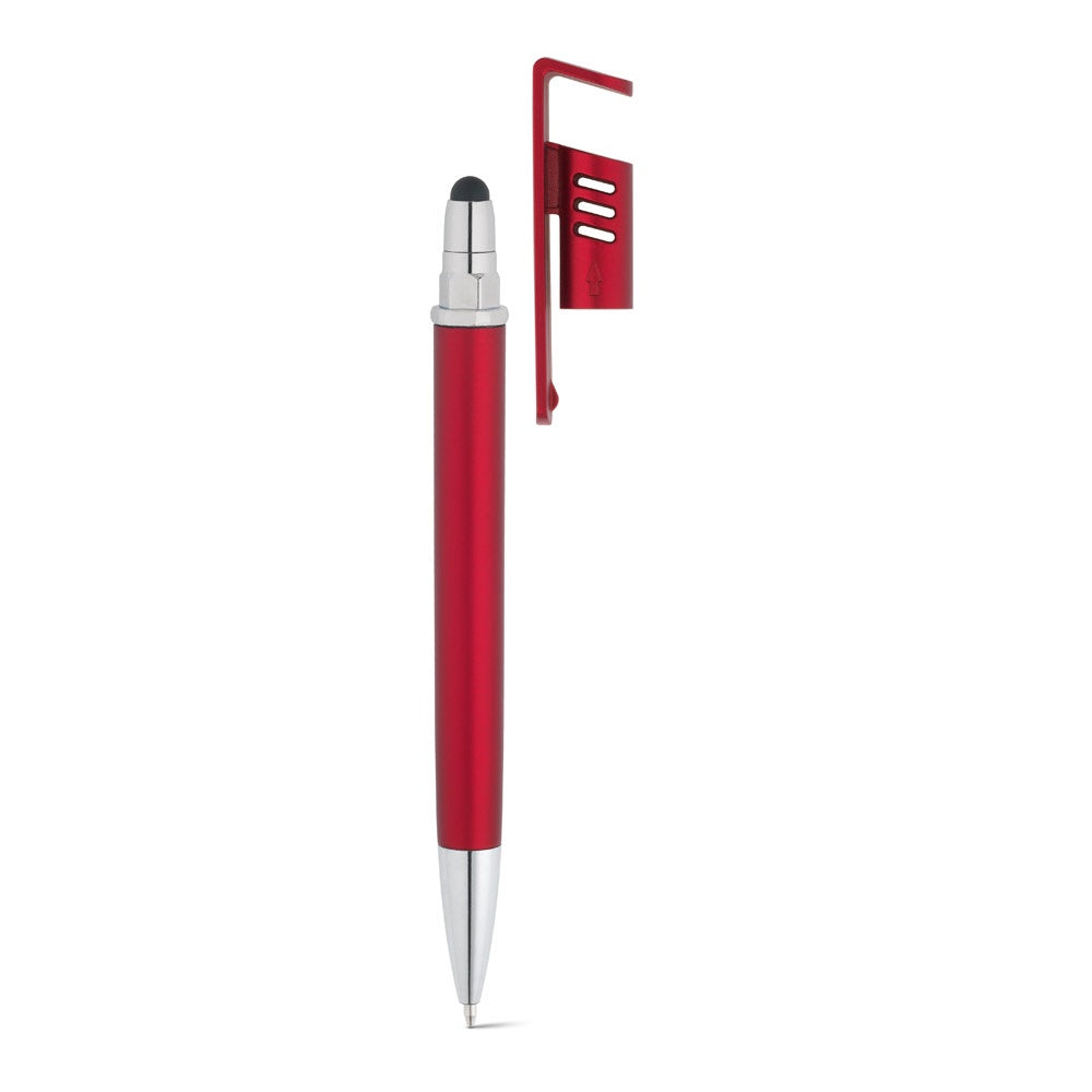 TECNA promotional pen in red (detail view) with custom logo branding