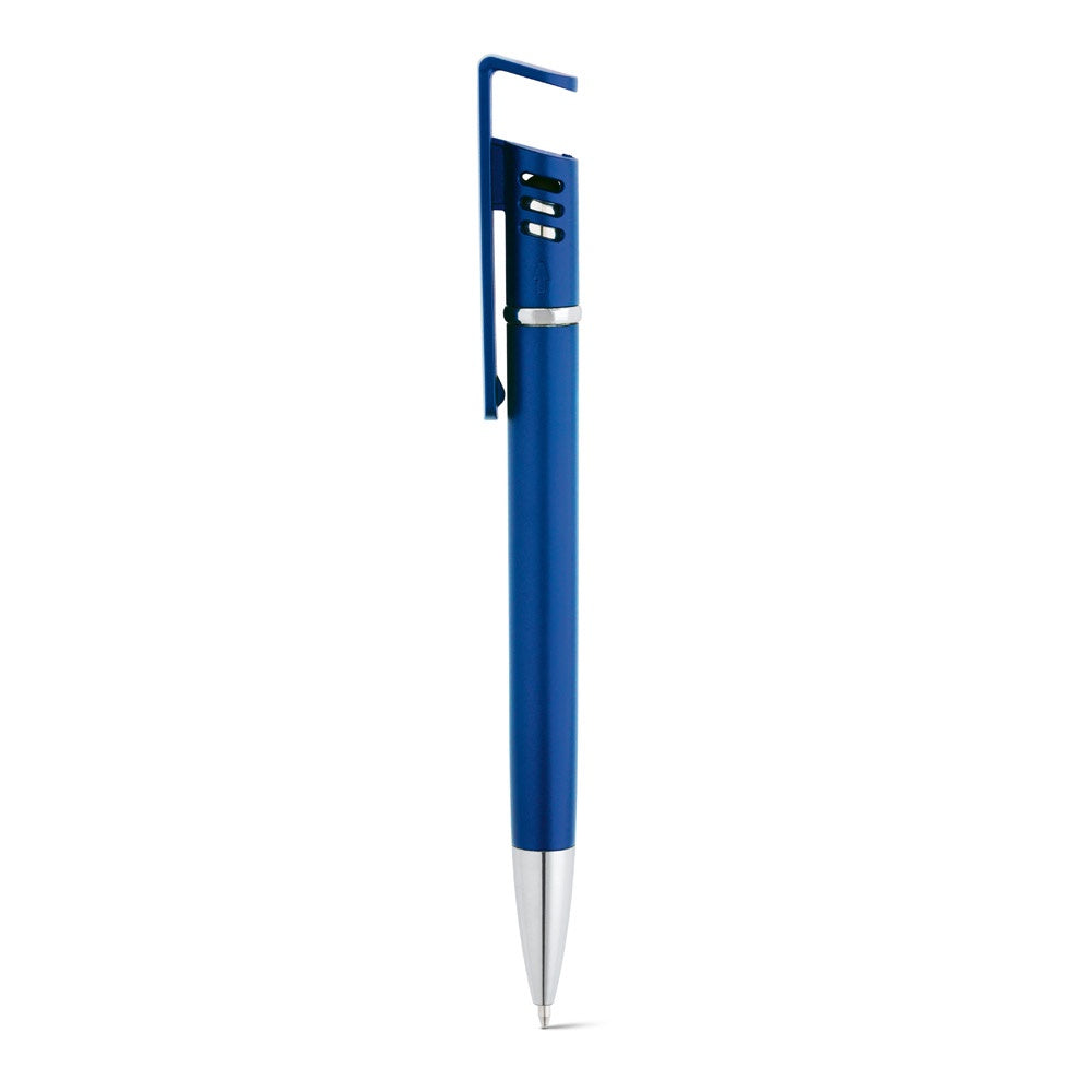 TECNA promotional pen in royal blue with custom logo branding