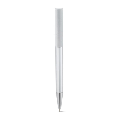 TECNA promotional pen in satin silver with custom logo branding