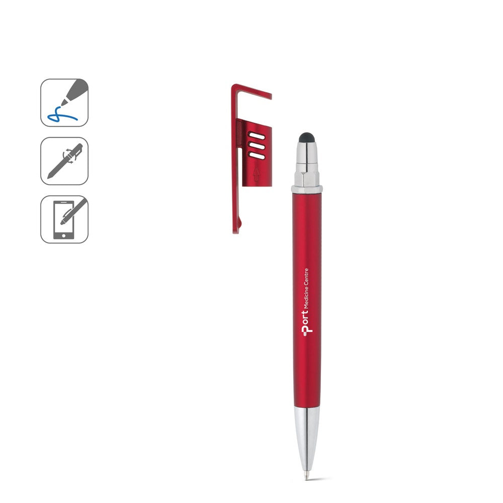 TECNA promotional pen (complete set view) with custom logo branding