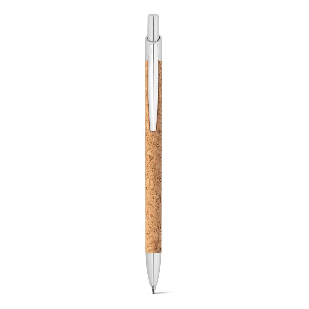 NATURA promotional pen in natural (detail view) with custom logo branding