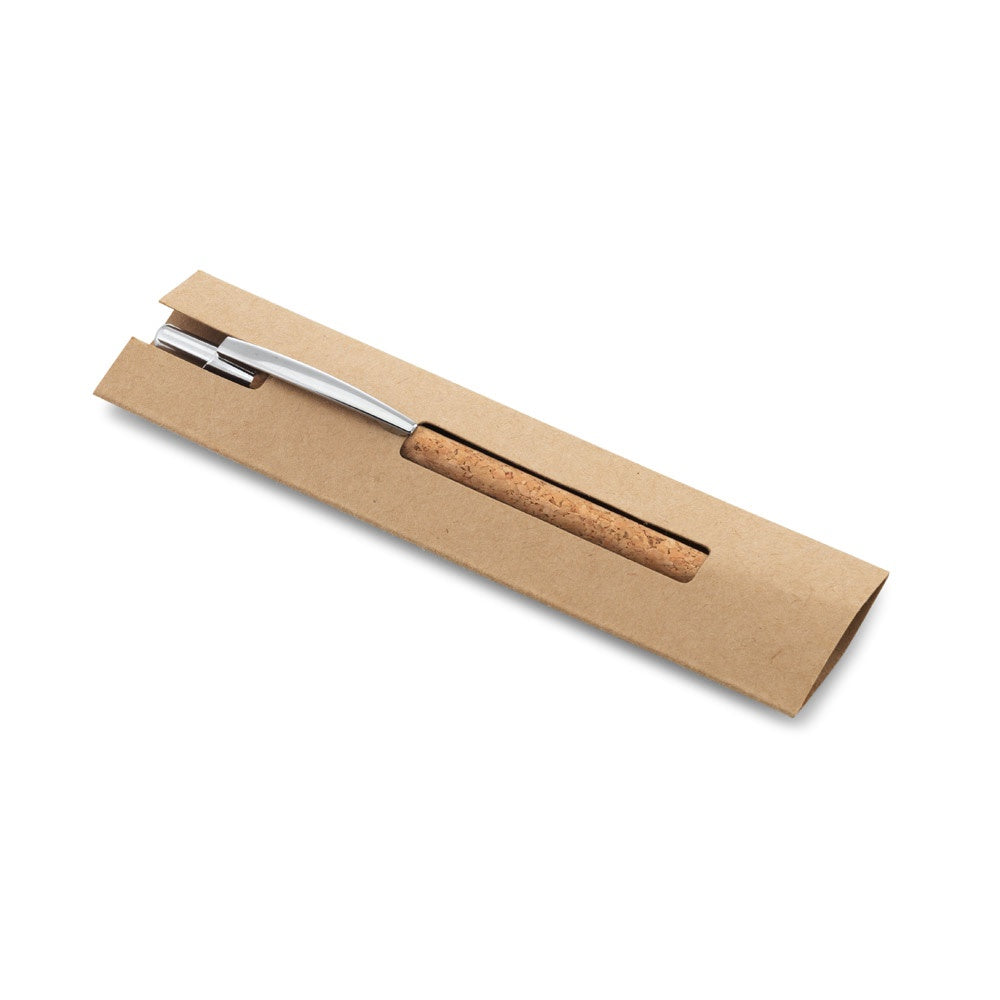 NATURA promotional pen in natural with custom logo branding