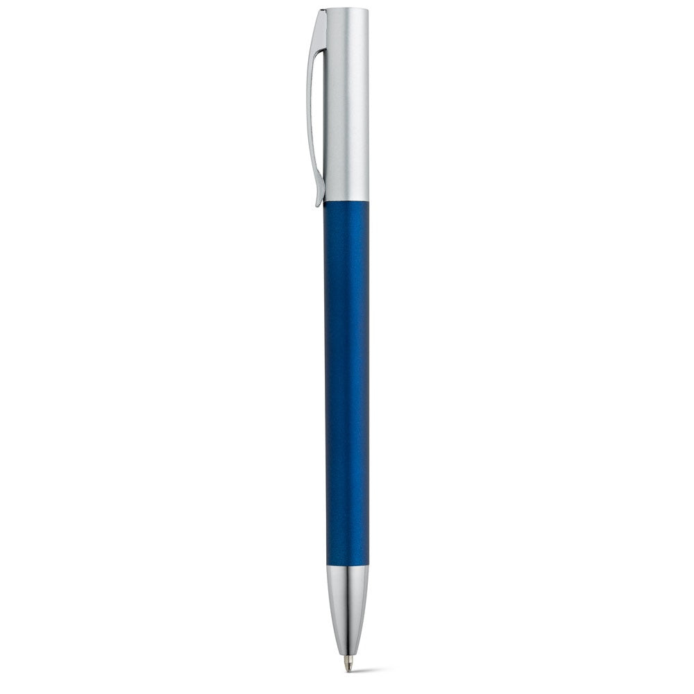 ELBE promotional pen in blue with custom logo branding