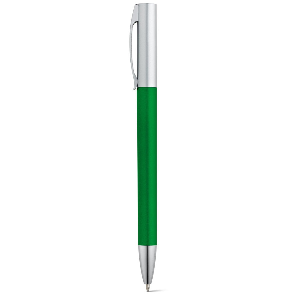 ELBE promotional pen in green with custom logo branding