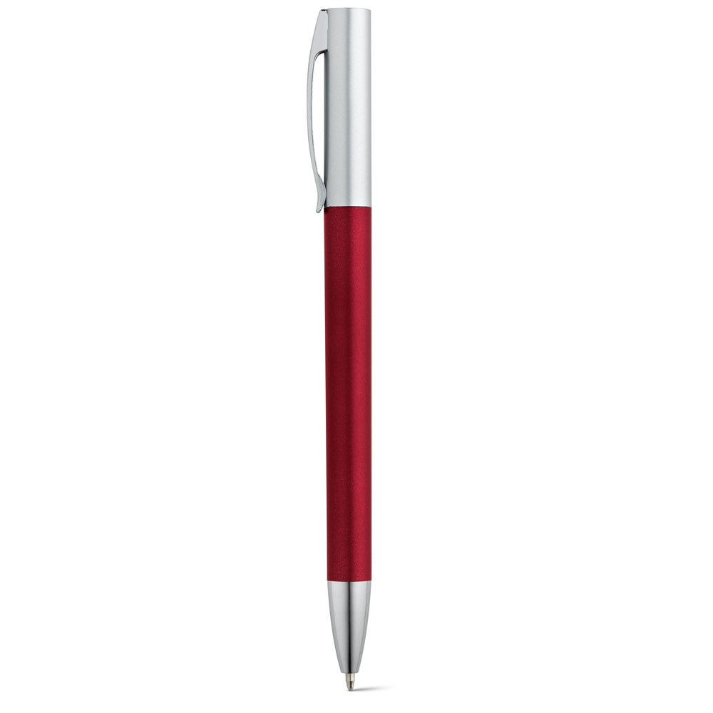 ELBE promotional pen in burgundy with custom logo branding