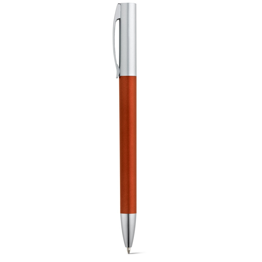 ELBE promotional pen in dark orange with custom logo branding