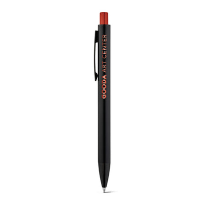 JOAN promotional pen in red with custom logo branding