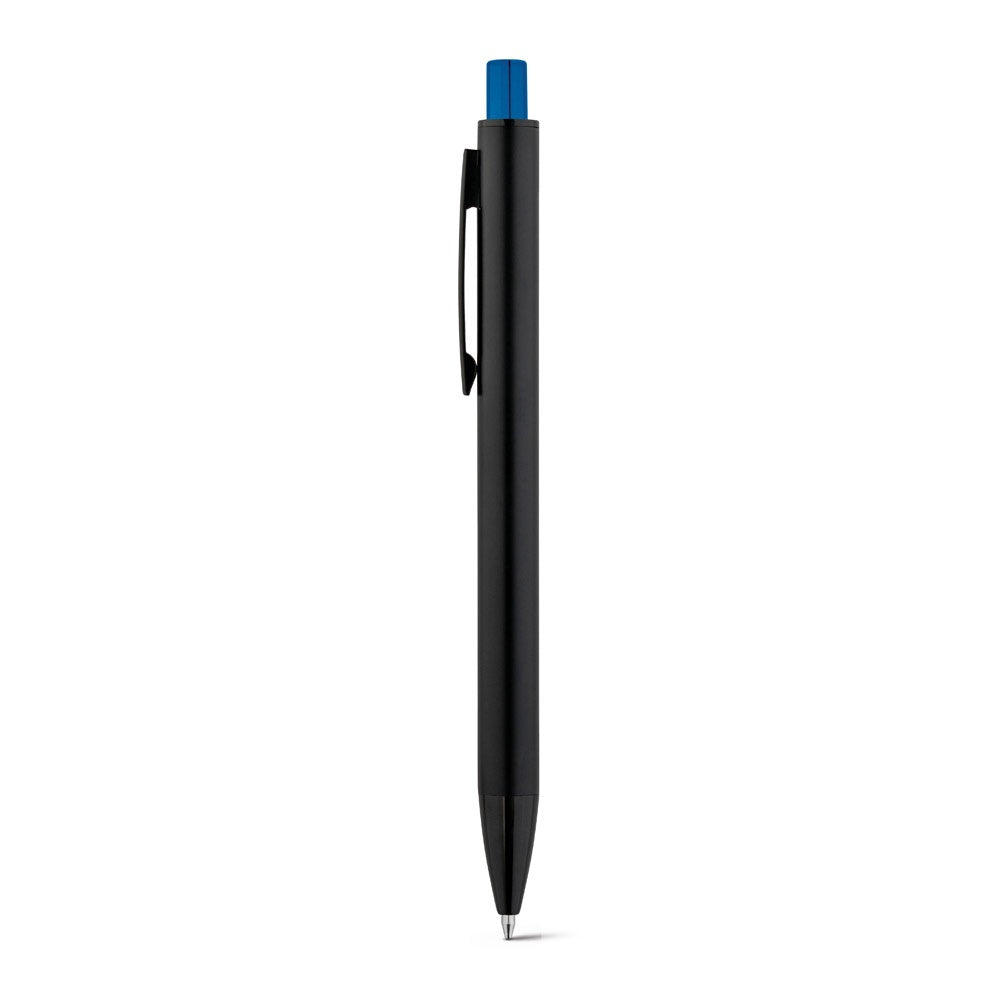 JOAN promotional pen in royal blue with custom logo branding