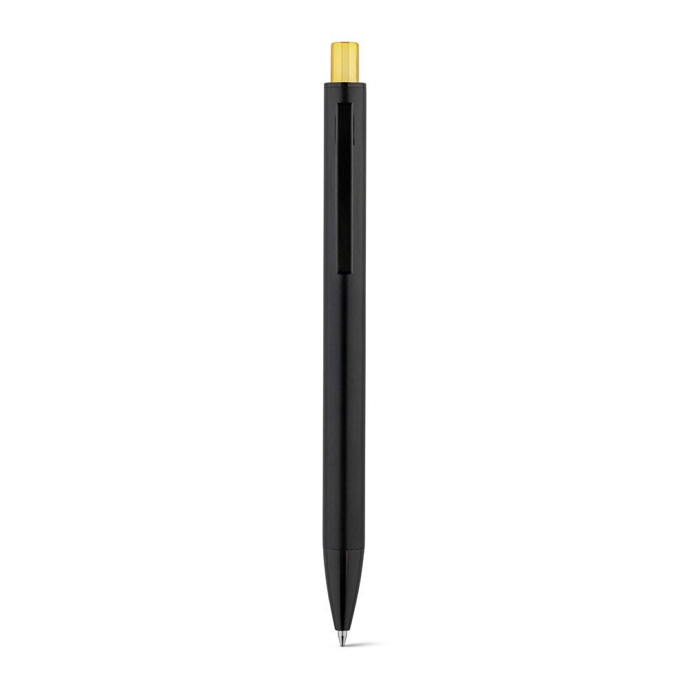 JOAN promotional pen in golden (detail view) with custom logo branding