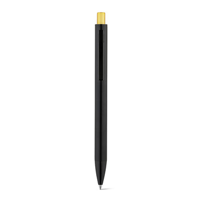 JOAN promotional pen in golden (detail view) with custom logo branding