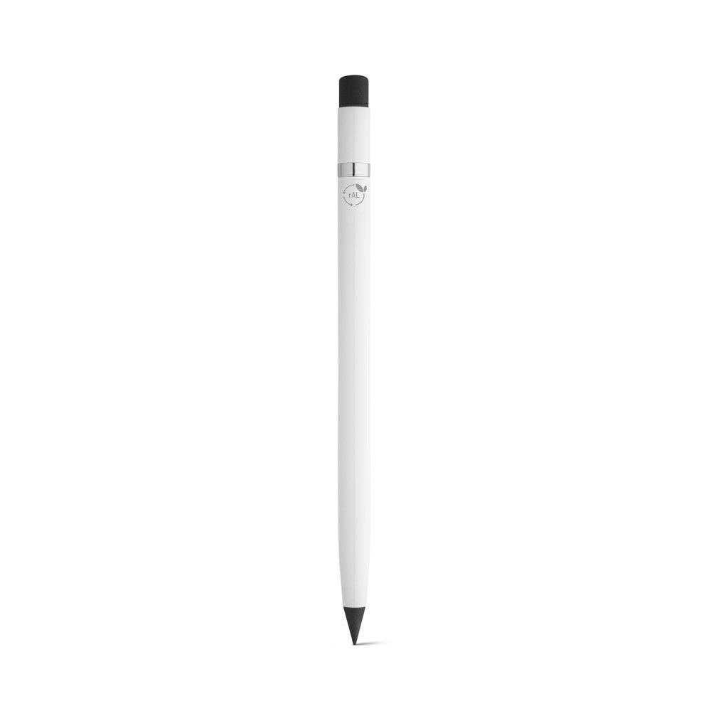 LIMITLESS promotional pen in white with custom logo branding