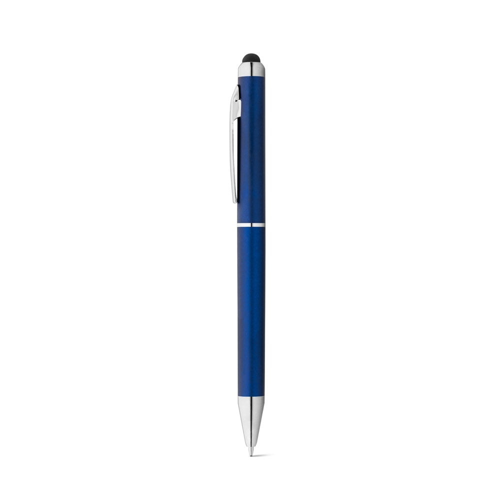ESLA promotional pen in royal blue with custom logo branding