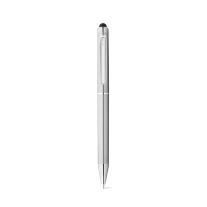 ESLA promotional pen in satin silver (detail view) with custom logo branding