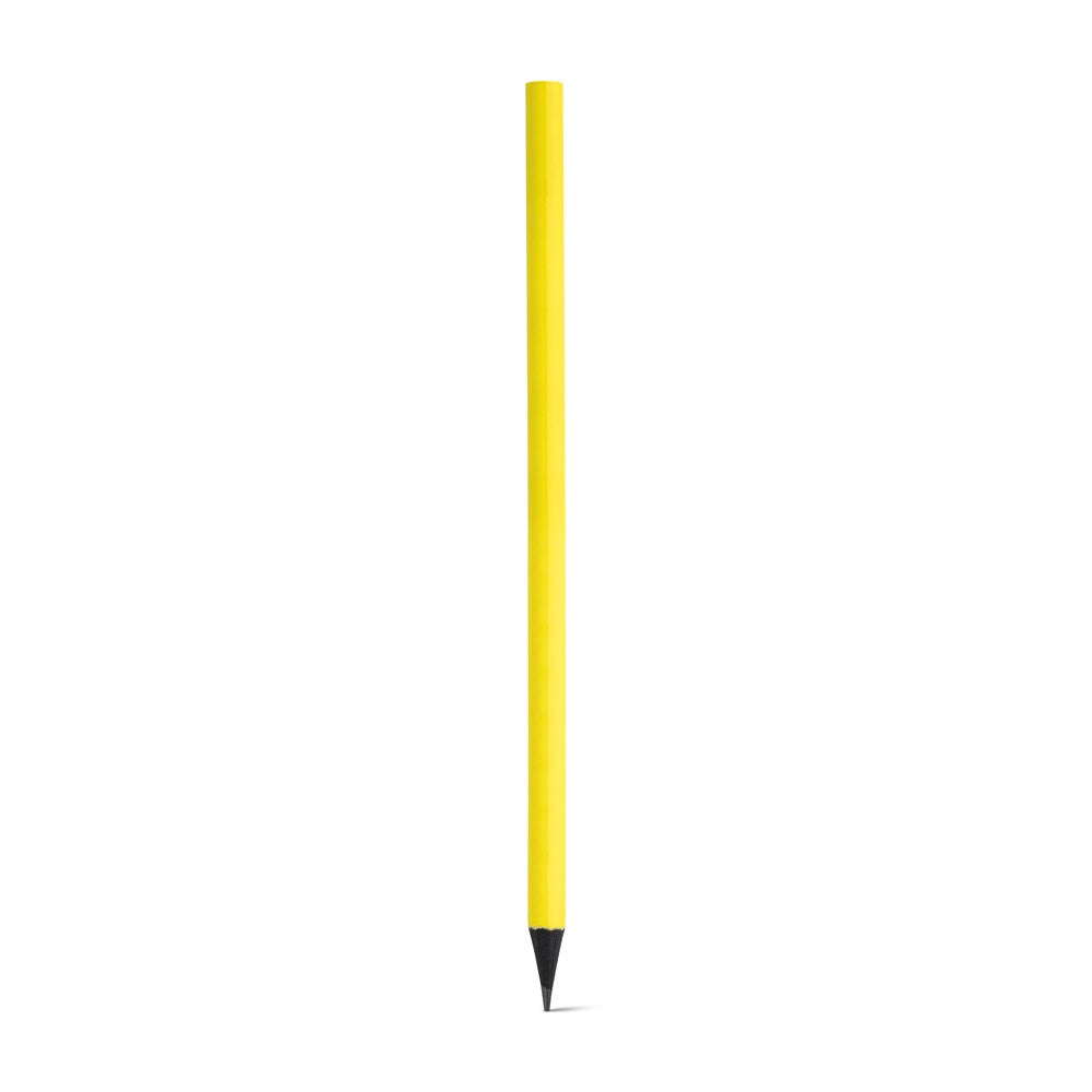 LUCIAN promotional pen in yellow (detail view) with custom logo branding