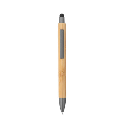 ZOLA promotional pen in gun metal (detail view) with custom logo branding